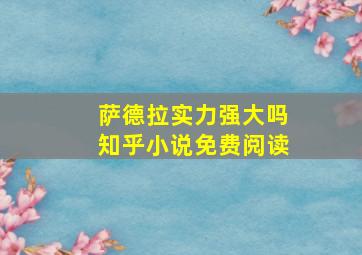 萨德拉实力强大吗知乎小说免费阅读