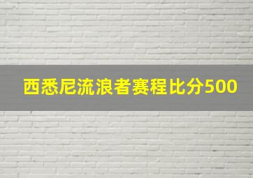 西悉尼流浪者赛程比分500