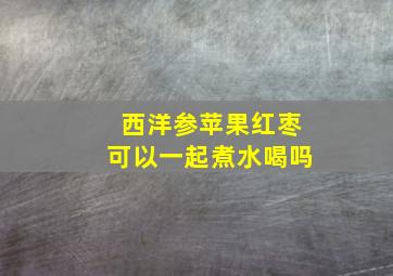 西洋参苹果红枣可以一起煮水喝吗