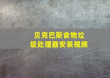 贝克巴斯食物垃圾处理器安装视频