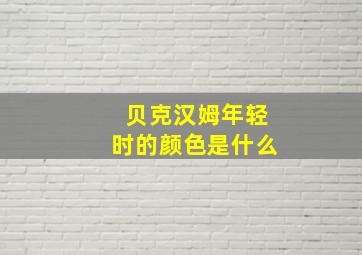 贝克汉姆年轻时的颜色是什么