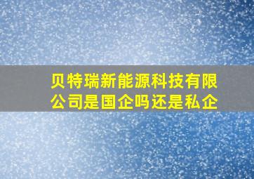 贝特瑞新能源科技有限公司是国企吗还是私企