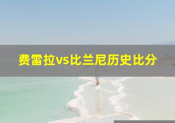 费雷拉vs比兰尼历史比分