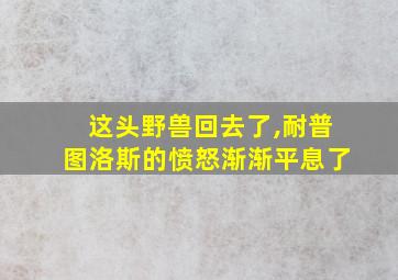 这头野兽回去了,耐普图洛斯的愤怒渐渐平息了