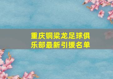 重庆铜梁龙足球俱乐部最新引援名单