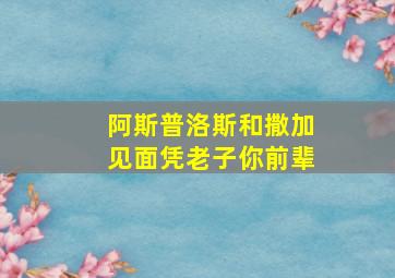 阿斯普洛斯和撒加见面凭老子你前辈