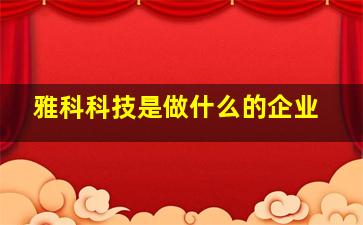 雅科科技是做什么的企业