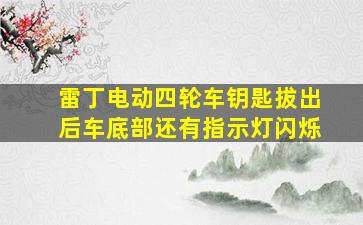 雷丁电动四轮车钥匙拔出后车底部还有指示灯闪烁