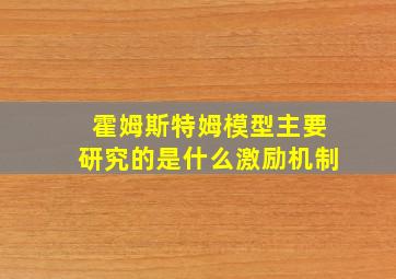 霍姆斯特姆模型主要研究的是什么激励机制