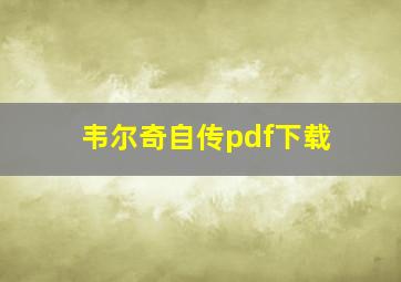 韦尔奇自传pdf下载