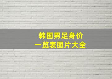 韩国男足身价一览表图片大全