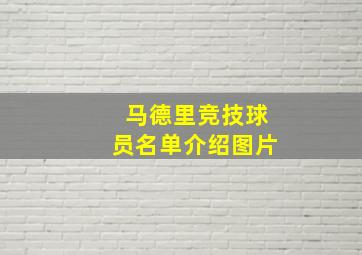 马德里竞技球员名单介绍图片