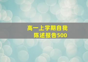 高一上学期自我陈述报告500