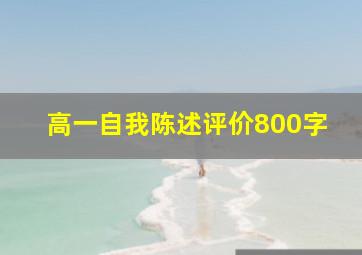 高一自我陈述评价800字