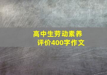 高中生劳动素养评价400字作文