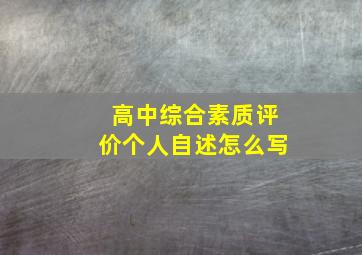 高中综合素质评价个人自述怎么写