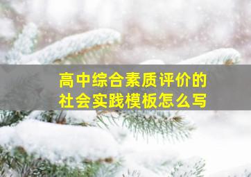 高中综合素质评价的社会实践模板怎么写