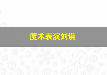 魔术表演刘谦