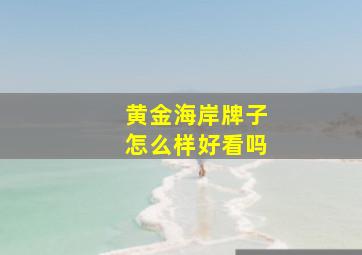 黄金海岸牌子怎么样好看吗